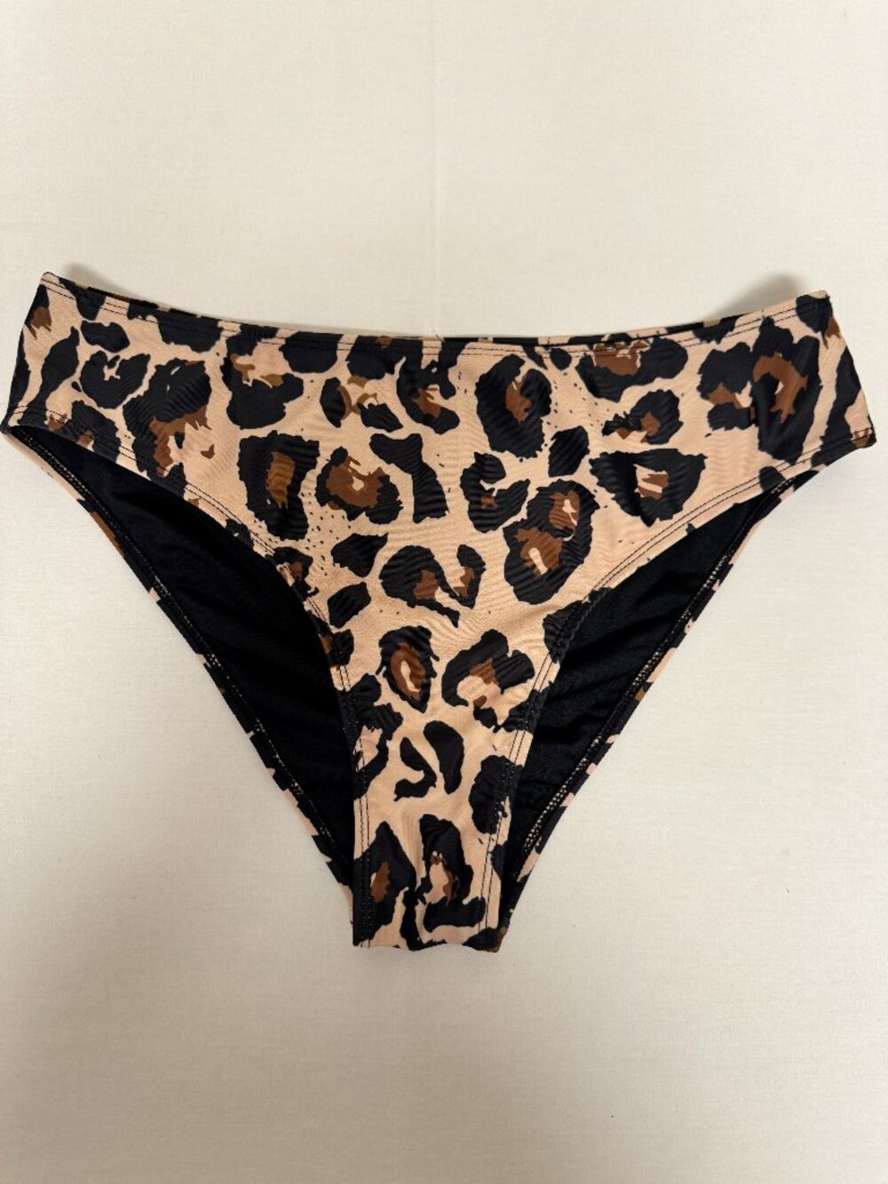 Beachsissi Leopard Print Bikini Bottoms Size Large High Cut Swimwear Animal Prin